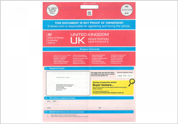 Registration Certificate UK