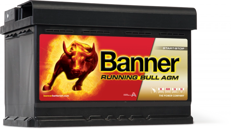 Banner バナー Running Bull 欧州車用AGMバッテリー AGM-605-01 105A LN6AGM 605-901-095 ヨーロッパカーメーカー純正採用 BMW VW Audi MINI Porsche : バナー⁄Banner 輸入車バッテリー Running Bull Agm